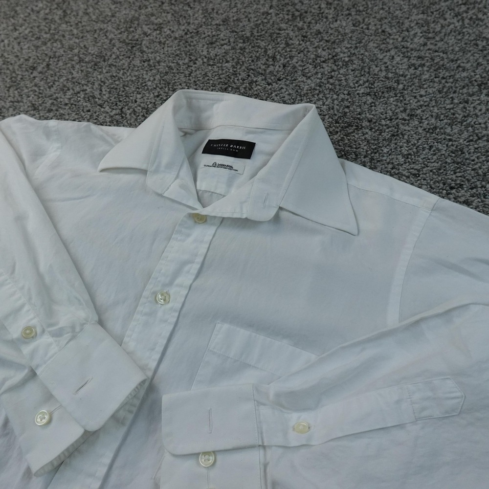 Chester Barrie Shirt Mens 38 White Egyptian Cotton Long Sleeve Dress Savile Row